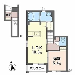 プリマヴェーラ 1LDKの間取図画像