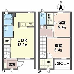 クレールメゾン 2LDKの間取図画像