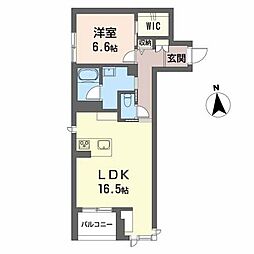 GranMaison新屋敷 1LDKの間取図画像