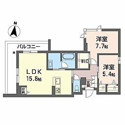 シャーメゾンステージ神明 2LDKの間取図画像