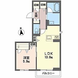 グランネスト 1LDKの間取図画像