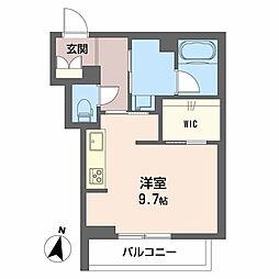リノフォート白虎 ワンルームの間取図画像