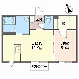 ガーデンコート参番館 1LDKの間取図画像