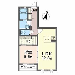 エターナル桑野 1LDKの間取図画像