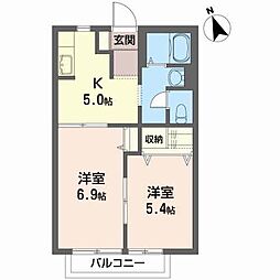 プレッセ山根G 2Kの間取図画像