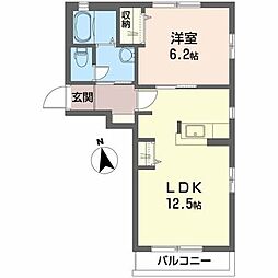 ディアス国見 1LDKの間取図画像