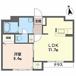 レジデンス高見 1LDKの間取図画像