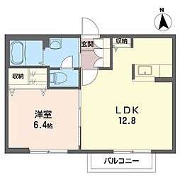 ツインフォールA 1LDKの間取図画像