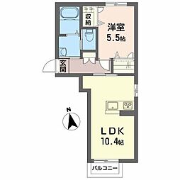 シャーメゾンプランドール神町 1LDKの間取図画像