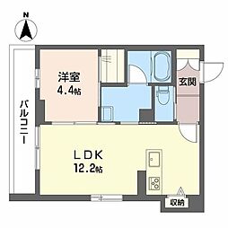 シャーメゾン 桜 1LDKの間取図画像