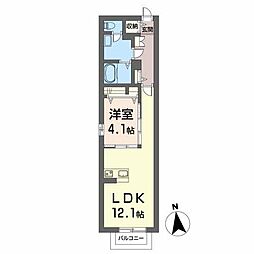 ガーデンサバーブ 1LDKの間取図画像