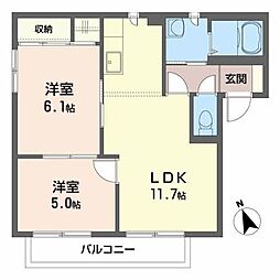 ファミールプラザB 2LDKの間取図画像
