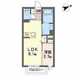 シャーメゾンKaReN 1LDKの間取図画像