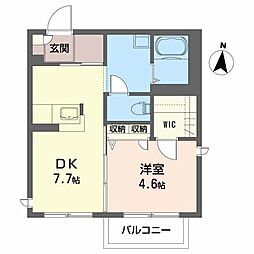 ラ・フォーレ八日町 1DKの間取図画像