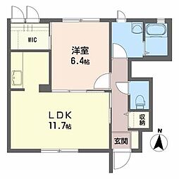 ブランシェK 1LDKの間取図画像