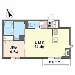 プレジオキソ 1LDKの間取図画像