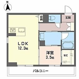 シャーメゾン ココ・アリエッタ 1LDKの間取図画像