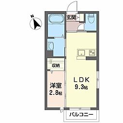 シャーメゾン緑町 1LDKの間取図画像