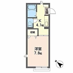 アーバンライフ駅西C 1Kの間取図画像
