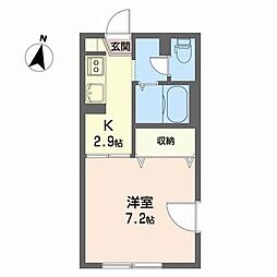 ガーデンホームズA 1Kの間取図画像