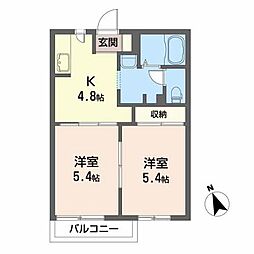 スターハウス 2Kの間取図画像