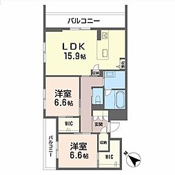 グランメゾン盛岡駅前I 2LDKの間取図画像