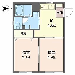 シティーハイツ高松 2Kの間取図画像