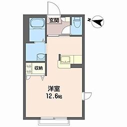 シャーメゾン安倍館D ワンルームの間取図画像