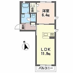 アバンダンティア 1LDKの間取図画像