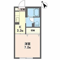 ディアスK 1Kの間取図画像