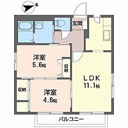 スカイタウン 2LDKの間取図画像
