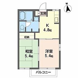 ディアス-北田C 2Kの間取図画像