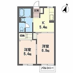 バリュージュ・アキノ 2Kの間取図画像
