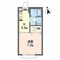 メゾンM・I 1Kの間取図画像