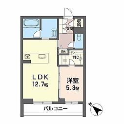 諏訪町てらす 1LDKの間取図画像
