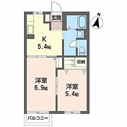 シャーメゾン松園 2Kの間取図画像