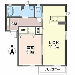 プリムローズC 1LDKの間取図画像