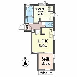 サンハウス 1SLDKの間取図画像