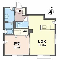 ハウステージ 1LDKの間取図画像