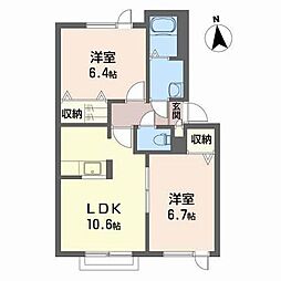 シャーメゾンブア 2LDKの間取図画像