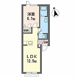 ハニーハイツ 1LDKの間取図画像