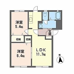 グランシャリオA 2LDKの間取図画像