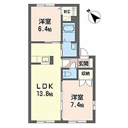 コンフォーレ松原 2LDKの間取図画像