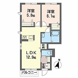 エクセレント3 2LDKの間取図画像