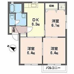 間取図画像 3DK