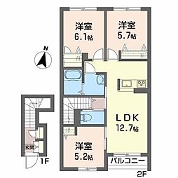 ミューレン2 3LDKの間取図画像
