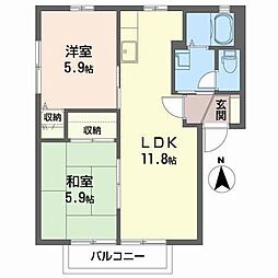 ディアス草野 2LDKの間取図画像