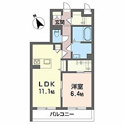 メゾンマスト高坂 1LDKの間取図画像