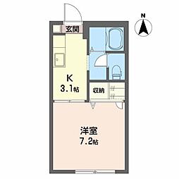 四町目館 1Kの間取図画像