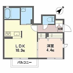 ステラ・ポラリス 1LDKの間取図画像